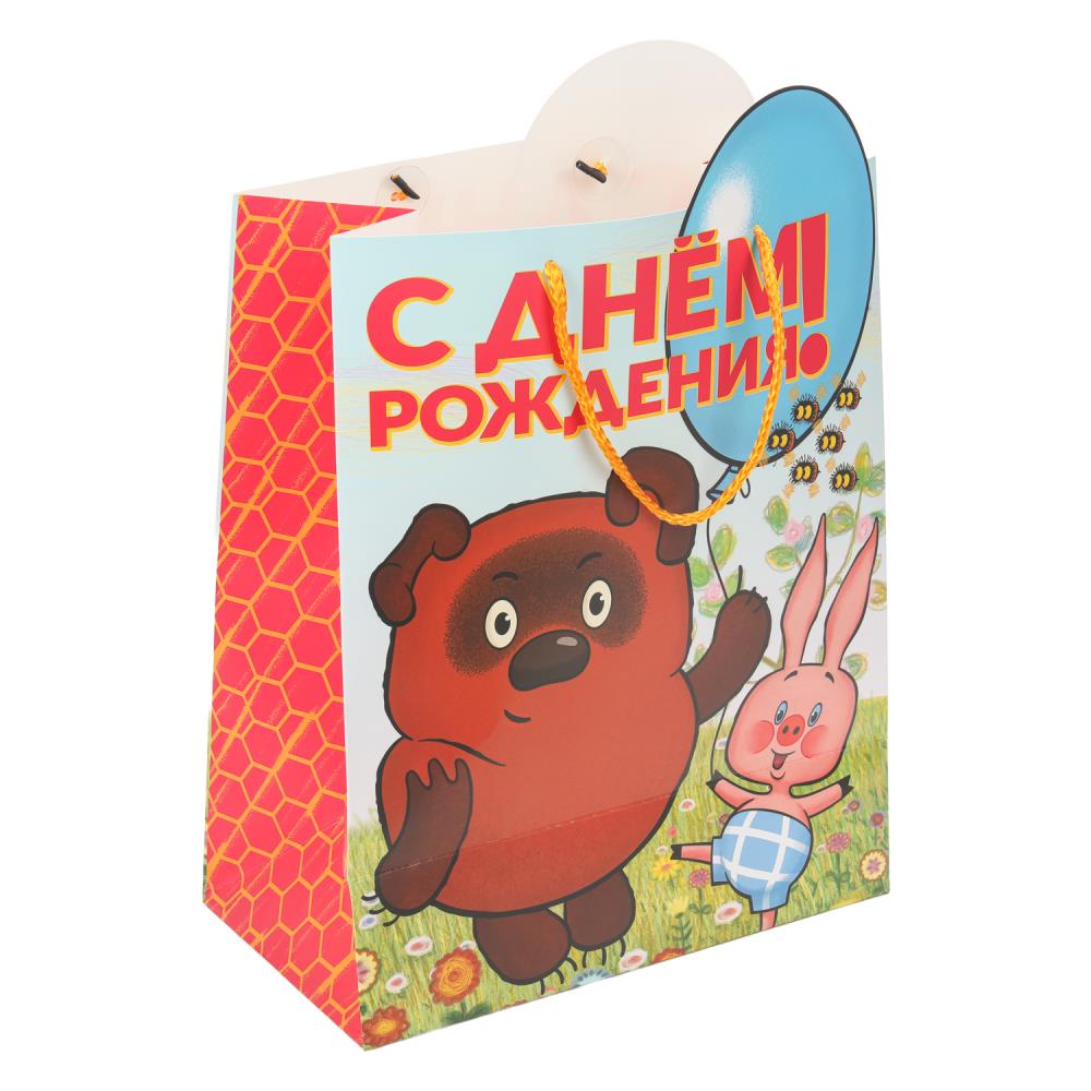 Пакет подарочный креативный L "Винни Пух", вырубка, 190 гр/м Чудо праздник PL-130063-VP
