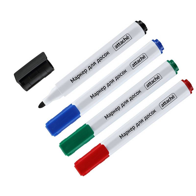 Набор маркеров для досок Attache Accent 4 цвета (круглый наконечник, толщина линии 1-5 мм) 1083389