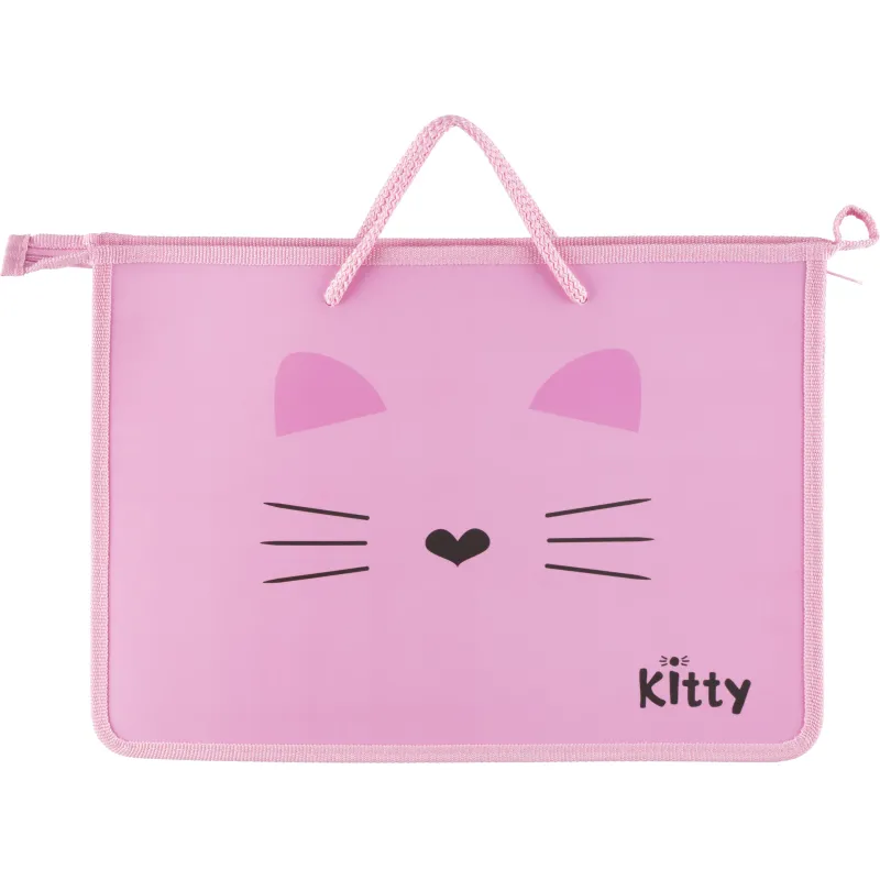 Папка для тетрадей Комус Класс Kitty А4 на молн с ручк,пластик, 45мм,ПТ-15 1915495