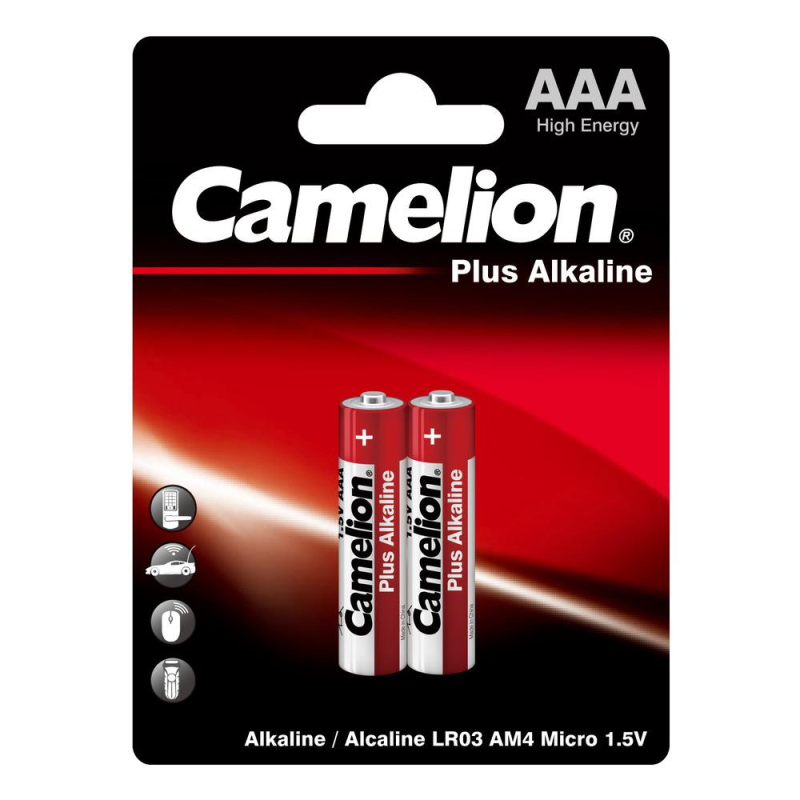 Батарейки Camelion AAA/LR 03 Plus Alkaline BL-2 1.5В(2 шт в уп.) 1568786 1651