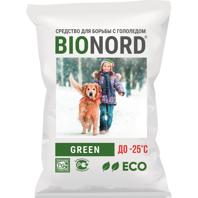 Реагент противогололедный Bionord Green до -25С 23кг 1061834