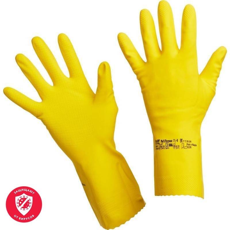 Перчатки резиновые Vileda Profes латекс хлопков.напылен желтый р-р L 100760 Vileda Professional 515205
