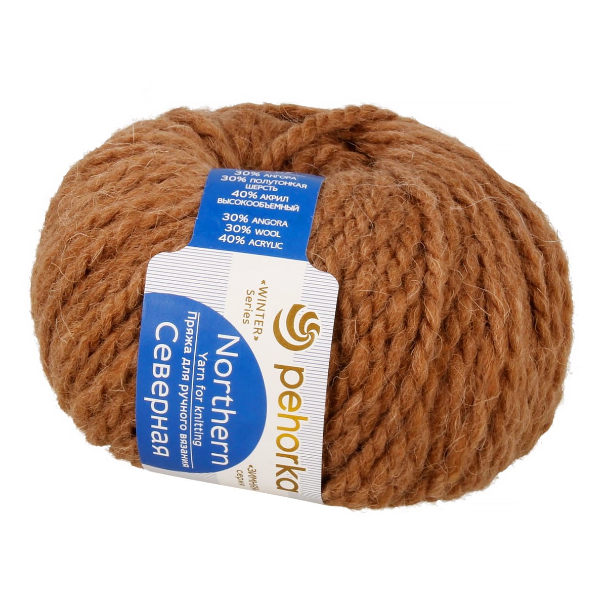 Пряжа ПЕХОРКА Северная 50м/50г цвет 377-Кофейный 2124163770