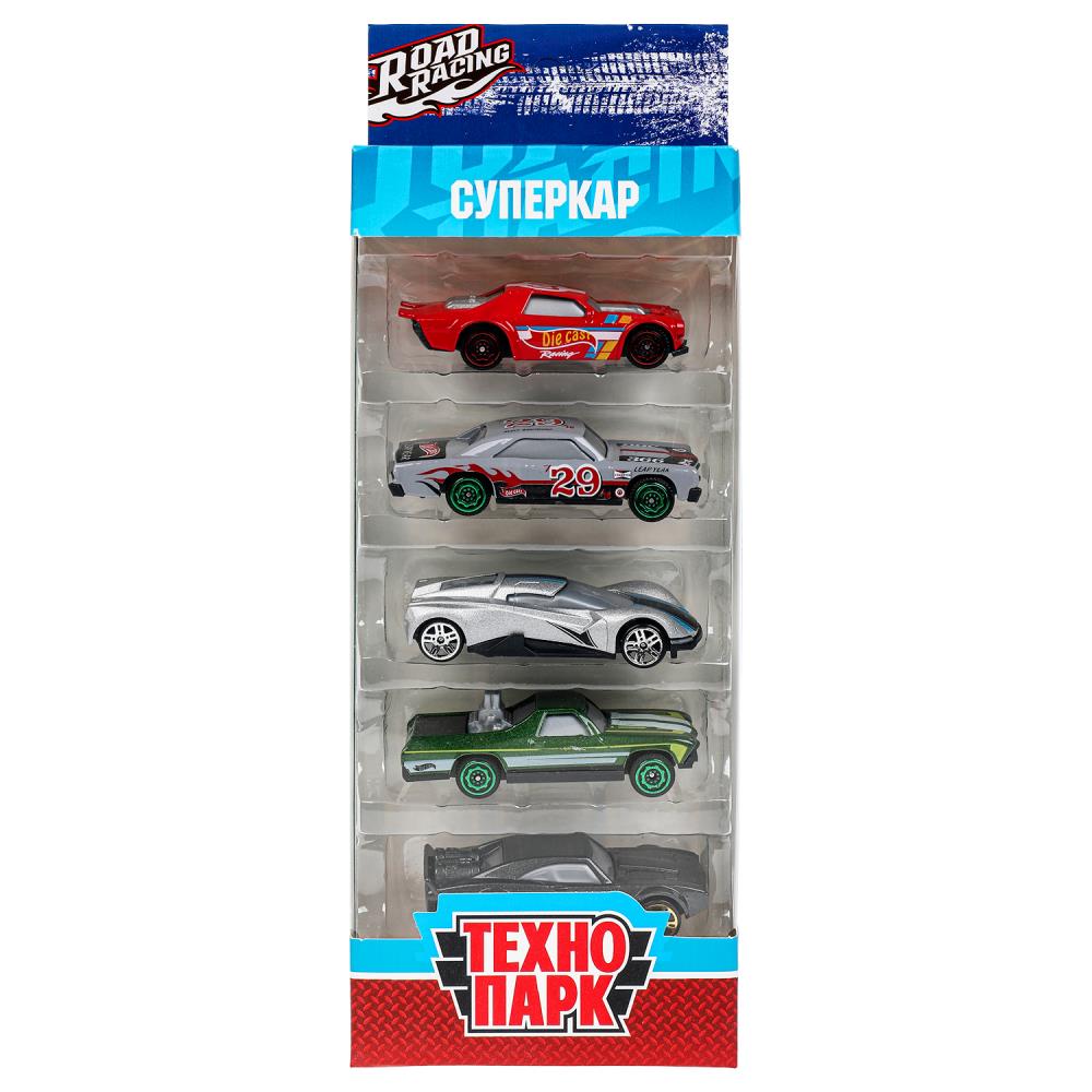 Машинки металлические Роад Рейсинг набор Суперкар 7,5 см. 5 шт. (в асс) Технопарк RR-SET-419-R (180)