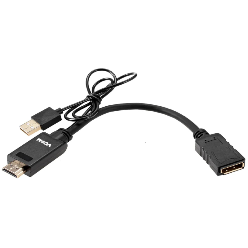 Кабель переходник VCOM HDMI(M) +USB-DP(F) 0.15m 4Kx60Hz (CG599E-0.15M) 1939669