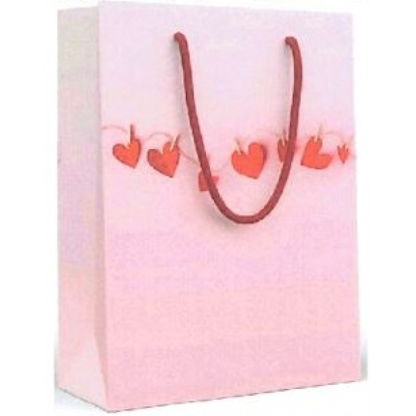Пакет подарочный глянцевый размер M, сердца Чудо праздник PM-124671-HRT2