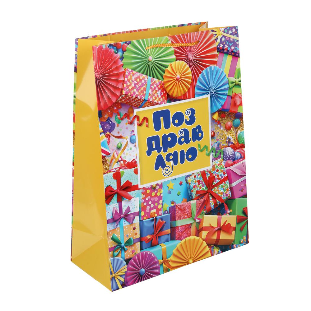 Пакет подарочный глянцевый XL, "Поздравляю", 140 гр/м Чудо праздник PXL-127535-HB8