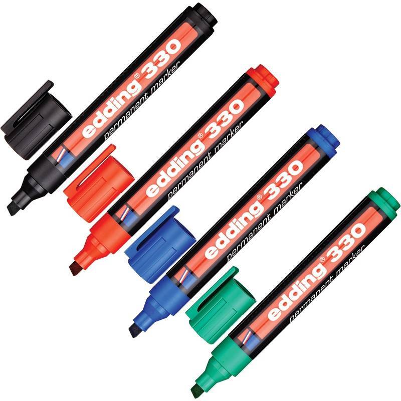 Набор маркеров перманентных Edding E-330/4S (толщина линии 1-5 мм, 4 штуки в уп) 87136
