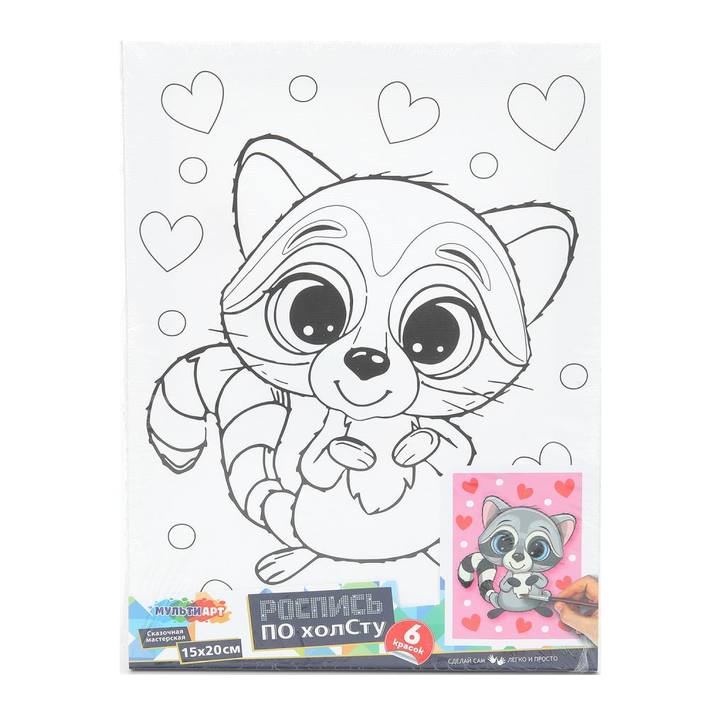 Холст для росписи 15х20 см. "Милый Енотик" MultiArt CANV15X20-RAC (48)