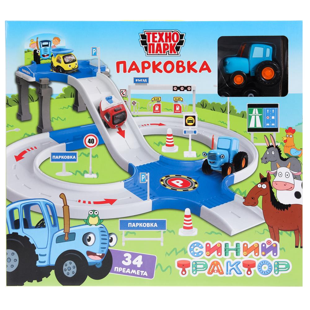 Игрушка "Синий Трактор" парковка, 7,5 см. Технопарк PARKING-BLUTRA7