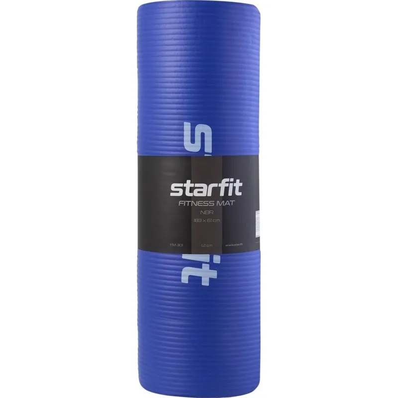 Коврик для йоги STARFIT FM-301 NBR, 1,2 см, 183x61см, темн-син,УТ-00018920 2003231