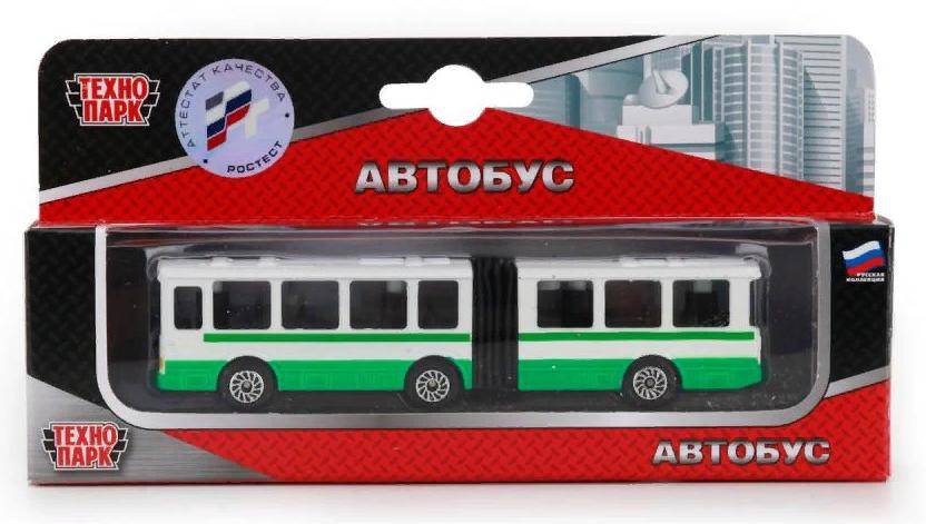 Игрушка "Автобус с резинкой" металлическая 12 см Технопарк SB-15-34-B