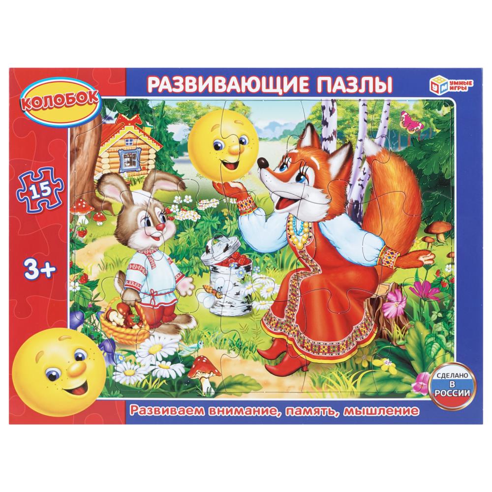 Пазл в рамке Колобок, 15 деталей, 21х28 см Умные игры 4660254400894