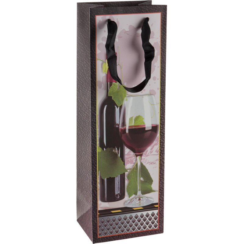 Пакет подарочный ламин. для бутылки, Вино, 11х38х11см, PBT008 1758584