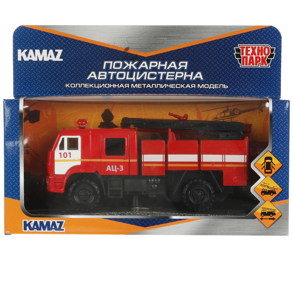 Машина металлическая Камаз 43502 Пожарная АЦ 15 см. Технопарк KAM43502-15FIR-RD (72)