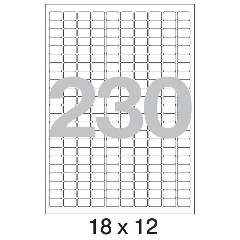 Этикетки самоклеящиеся Office Label белые 18x12 мм (230 штук на л A4, 50 л в уп) 1235553