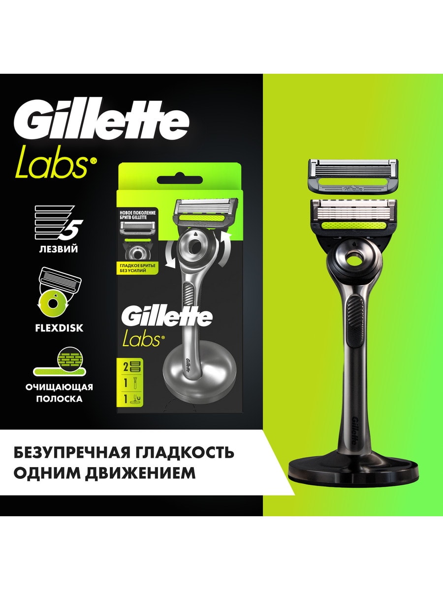 Gillette Labs Бритва с 2 кассетами + подставка д/бритвы 8006530110310