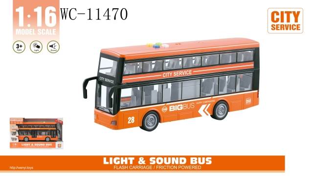 Автобус Junfa двухэтажный 1:16 фрикционный свет/звук WC-11470