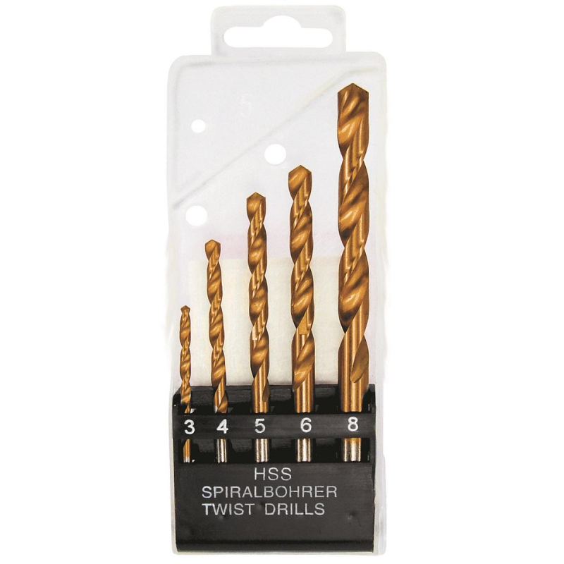 Набор сверл по металлу Matrix 5шт, 3-8мм, НSS, нитридтитан (72383) 1717967