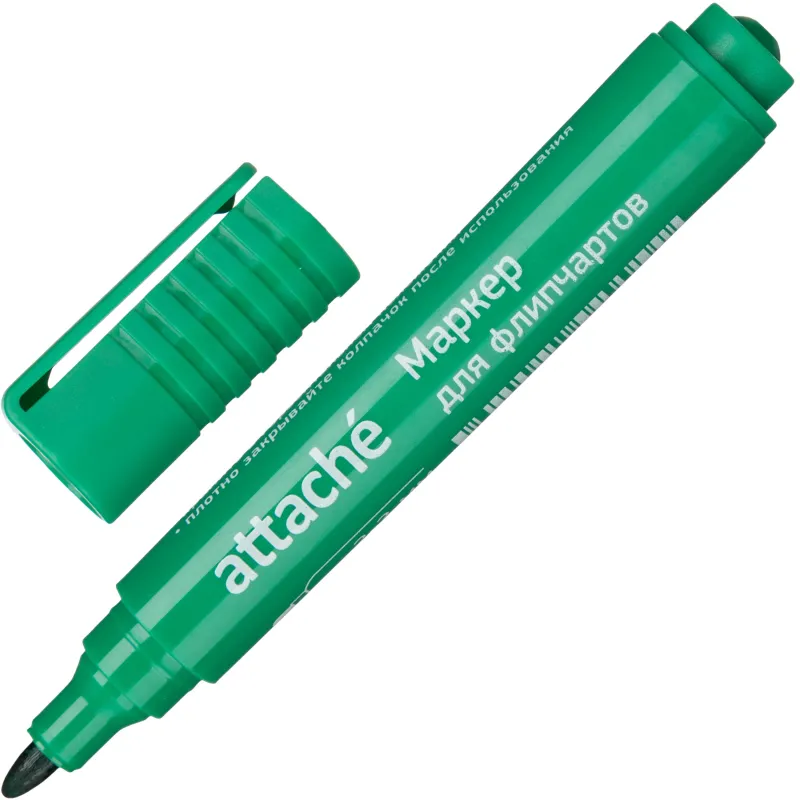 Маркер для флипчартов по бумаге Attache зеленый 2-3 мм круглый нак 1801140 FC2009 зелёный