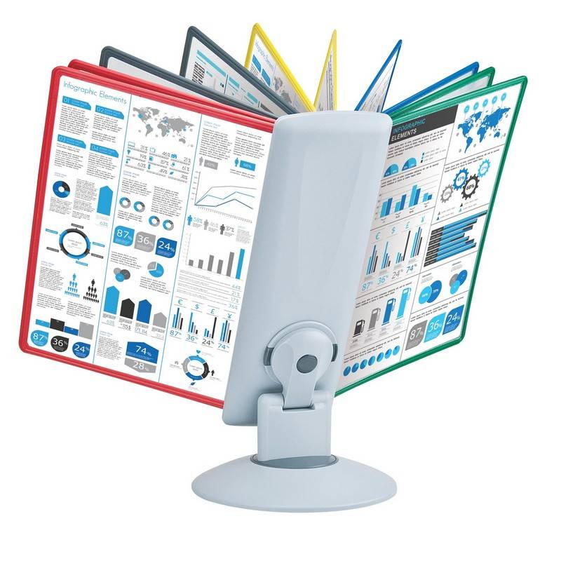 Демосистема настольная Promega office FDS031 вращ. 10 пан. св.сер/ассорти 268191