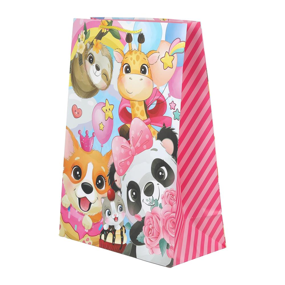 Пакет подарочный матовый XL, "Зверьки", 140 гр/м Чудо праздник PXL-123182-ANM