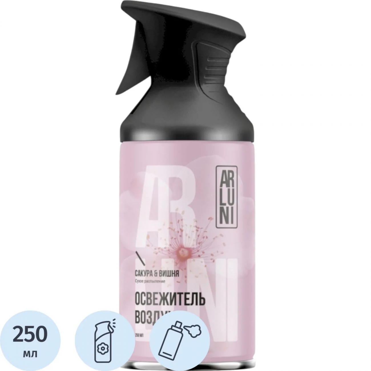 Освежитель воздуха Arluni сакура, вишня, аэрозольный с триггером 250мл 2398111