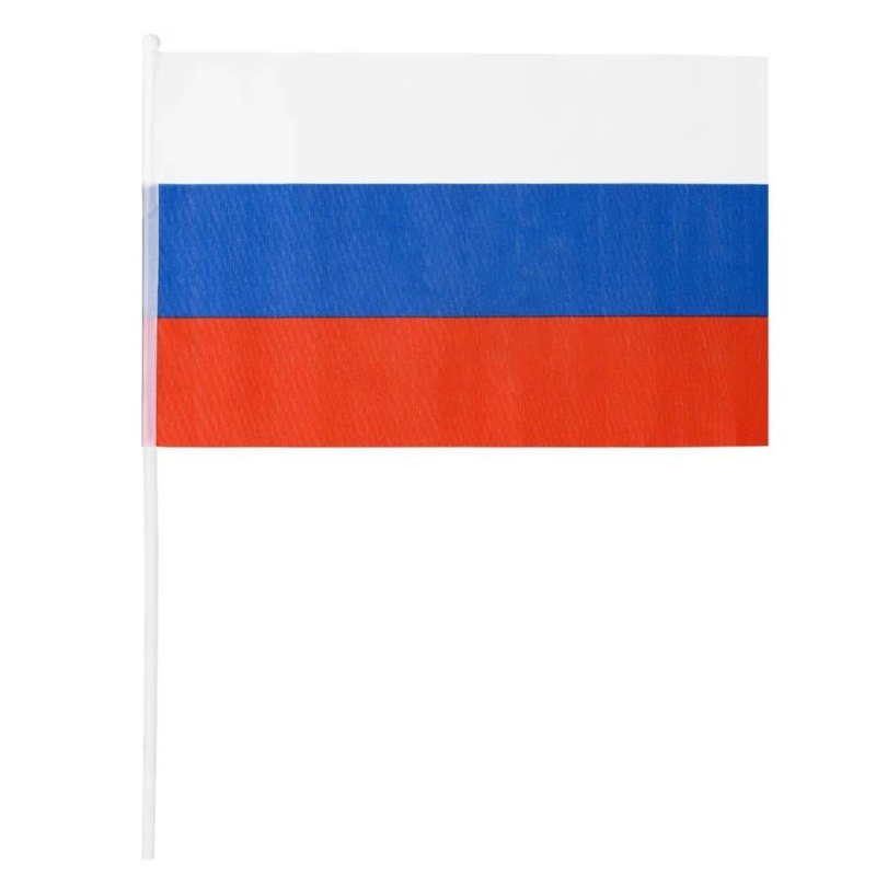 Флаг России 30х45см 12шт/уп пластик.флагшток,  искусств.шелк МС-3787 Mc Basir 1685339