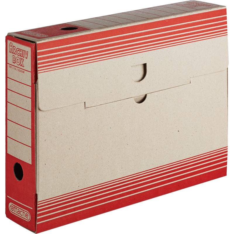 Короб архивный Attache картон красный 256х75х322 мм 390817