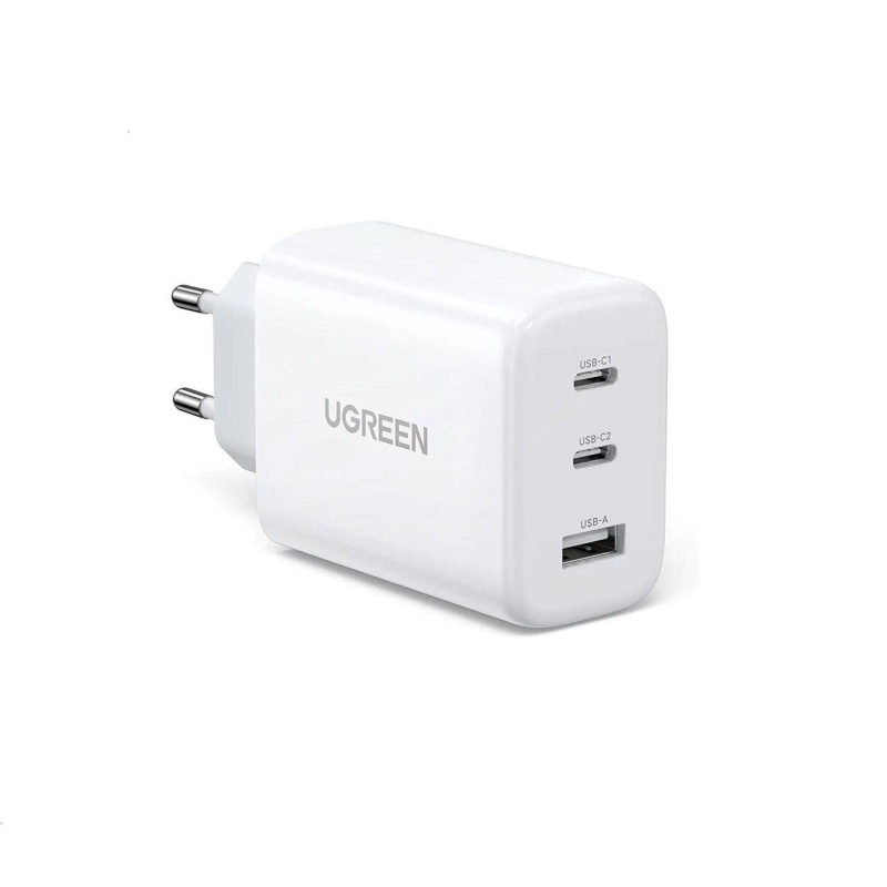 Зарядное устройство UGREEN CD275 (90496) USB-A+2xUSB-C 65W Fast EU. белый 1919505