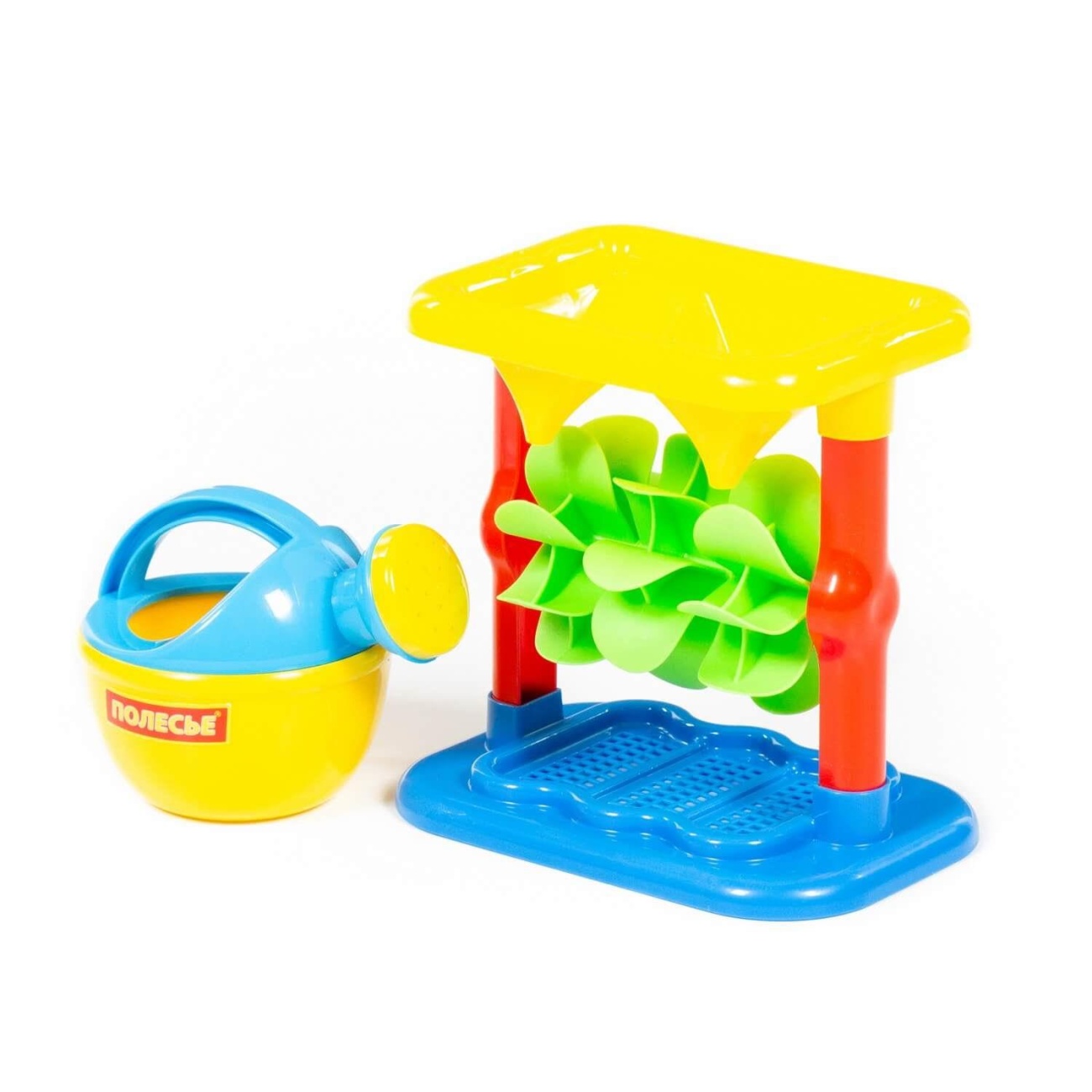 Набор д/песочницы ПОЛЕСЬЕ №624: песочная мельница №2 с основанием, лейка малая №3 П-69894
