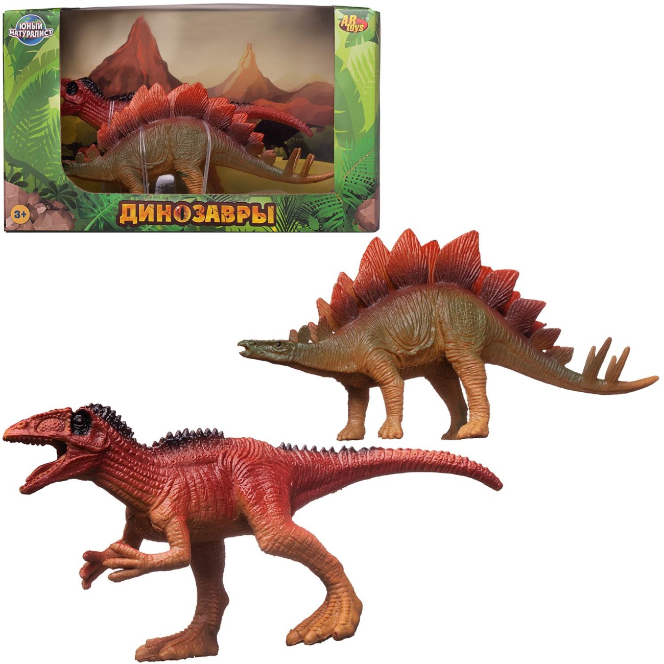 Игровой набор ABtoys Юный натуралист Динозавры: Стегозавр против Аллозавра PT-01774