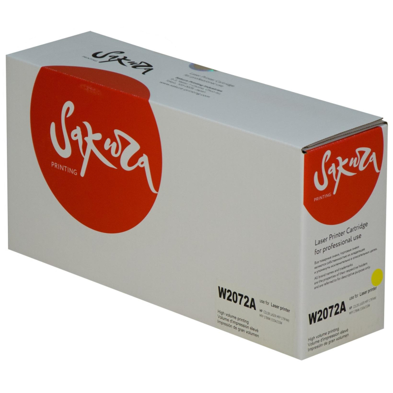 Картридж лазерный SAKURA W2072A жел. HP для 150/MFP 178/179 1629209