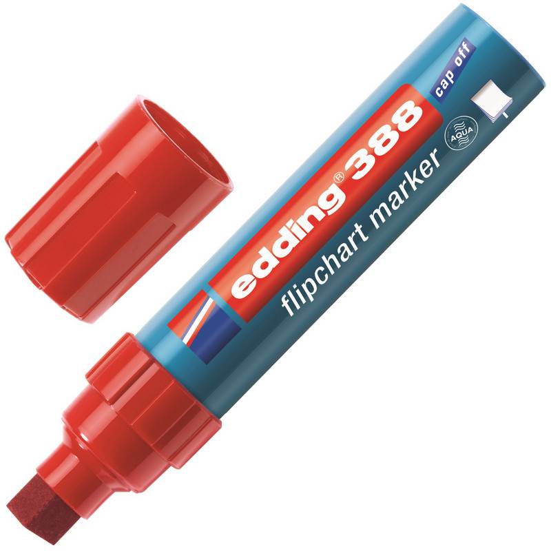 Маркер для бумаги для флипчартов Edding E-388/002 красный (толщина линии 4-12 мм) 719688