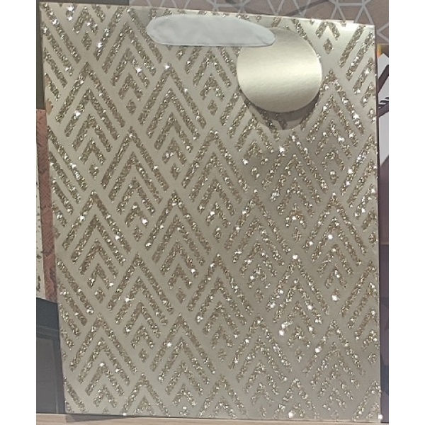 Пакет подарочный с глиттером, геометрия, размер Ml Чудо праздник PTML-15-GD