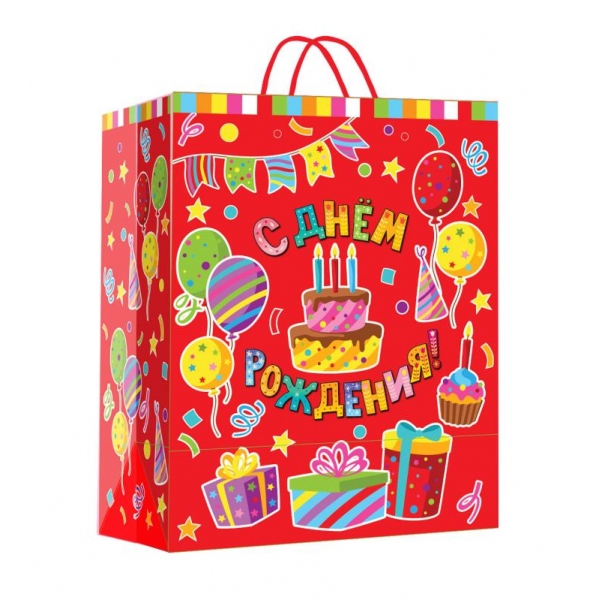 Пакет подарочный матовый, размер Мl, день рождения Чудо праздник PML-122089-HBZ5