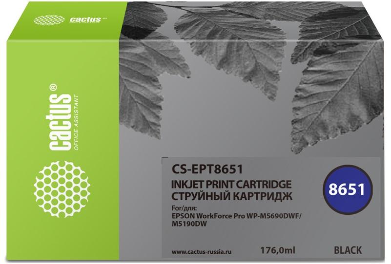 Картридж струйный Cactus CS-EPT8651 T8651 чер.для Epson WF5190 1678718 C13T865140