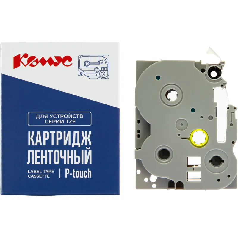 Картридж Комус TZE-221(Brother TZE-221 черный на белом,9мм/8м) 1944139 RL-B-T221P-BK/WT-9MM*8M