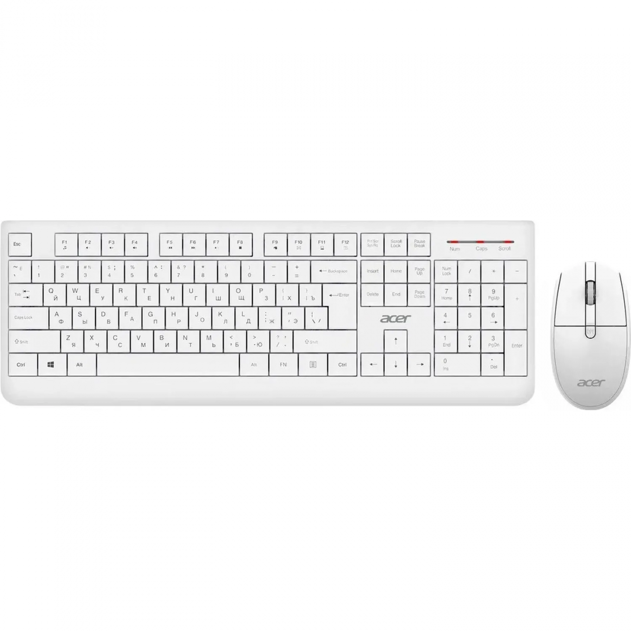 Набор клавиатура+мышь Acer OCC401,белый,USB,беспр,Multimedia (ZL.ACCCC.017) 2374247