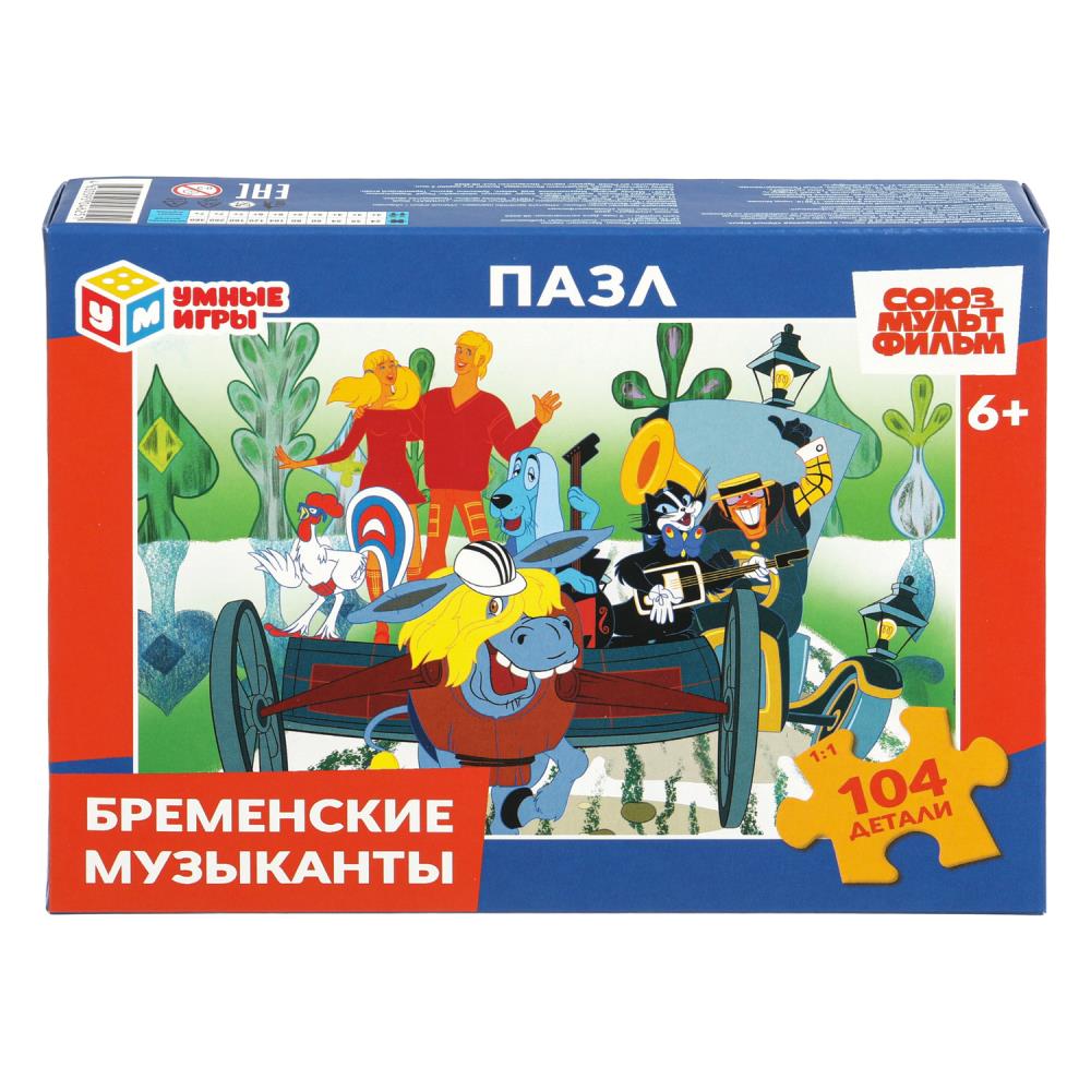 Пазлы Бременские музыканты. Союзмультифильм, 104 детали Умные игры 4630395046251