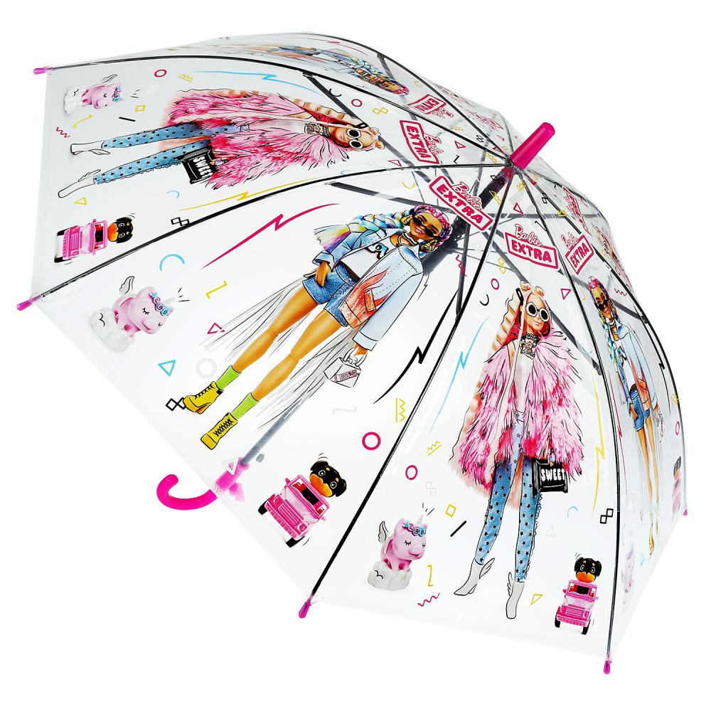 Зонт детский Барби, R-50 см. прозрачный, полуавтомат Играем Вместе UM50T-BRBXTR