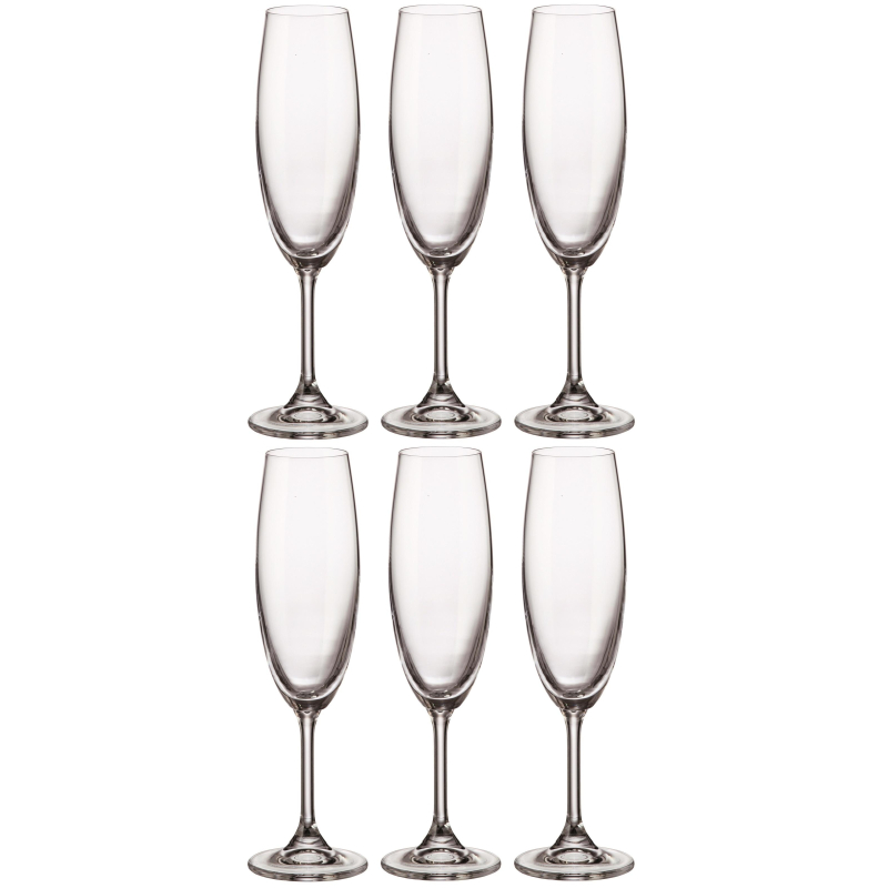 Набор бокалов для шампанского SYLVIA, 220 мл 6 шт Crystal Bohemia 1537448 91L/4S415/0/00000/220-662