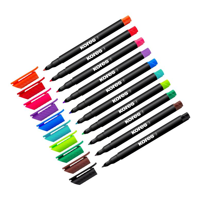 Набор маркеров перманентных KORES 10 цв, 1 мм 22141 1336210