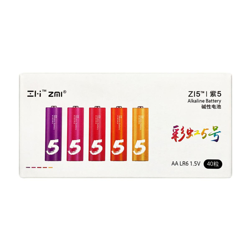 Батарейки алкалиновые Xiaomi ZMI Rainbow Zi5 типа AA (40 шт.) 1644158 AA540 Colors