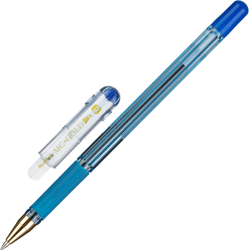 Ручка шарик. неавтомат. MunHwa MC Gold синяя 0,7мм грип BMC07-02 1511132