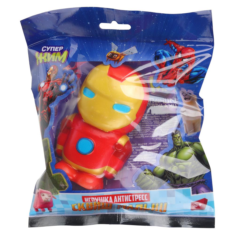Игрушка - антистресс, сквиш малыш, супер герои, красный костюмчик Играем Вместе JN-SFP04-INM-RU