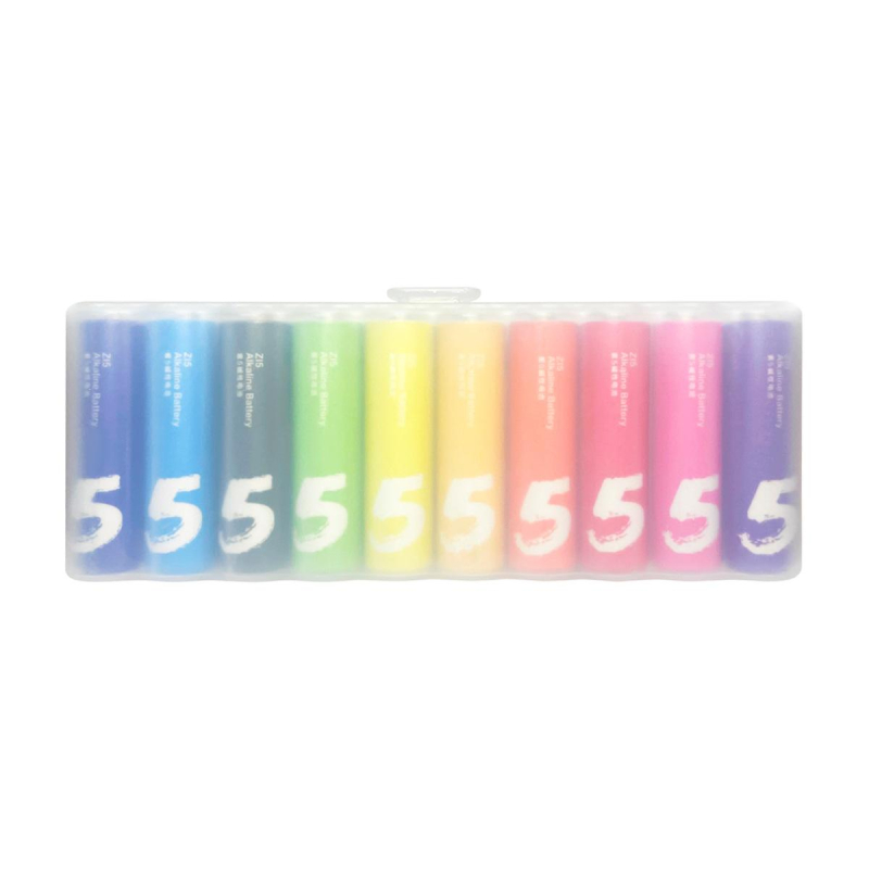 Батарейки алкалин. Xiaomi ZMI Rainbow типа AA (уп.10 шт., AA 501) 1644161 AA501 Colors