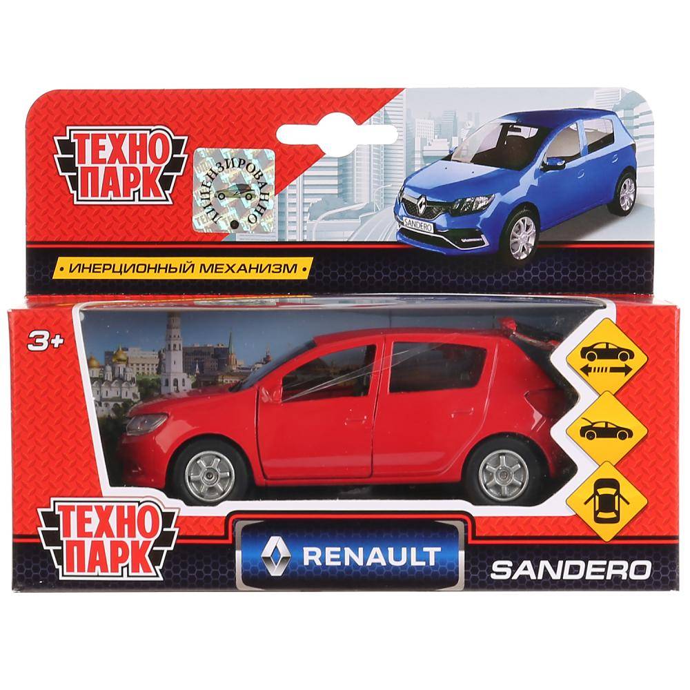 Машина металл. Renault Sandero 12 см, на инерции (открываются двери и багажник) Технопарк SB-17-61-RS-N(RE)-WB