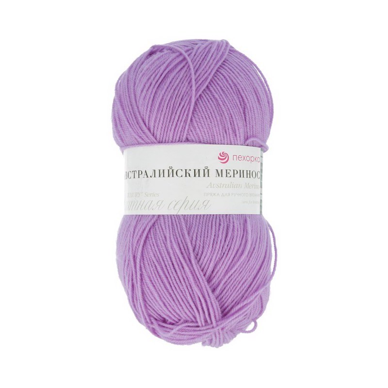 Пряжа ПЕХОРКА Австралийский меринос 400м/100г цвет 389-Св.фиалка 2123533890