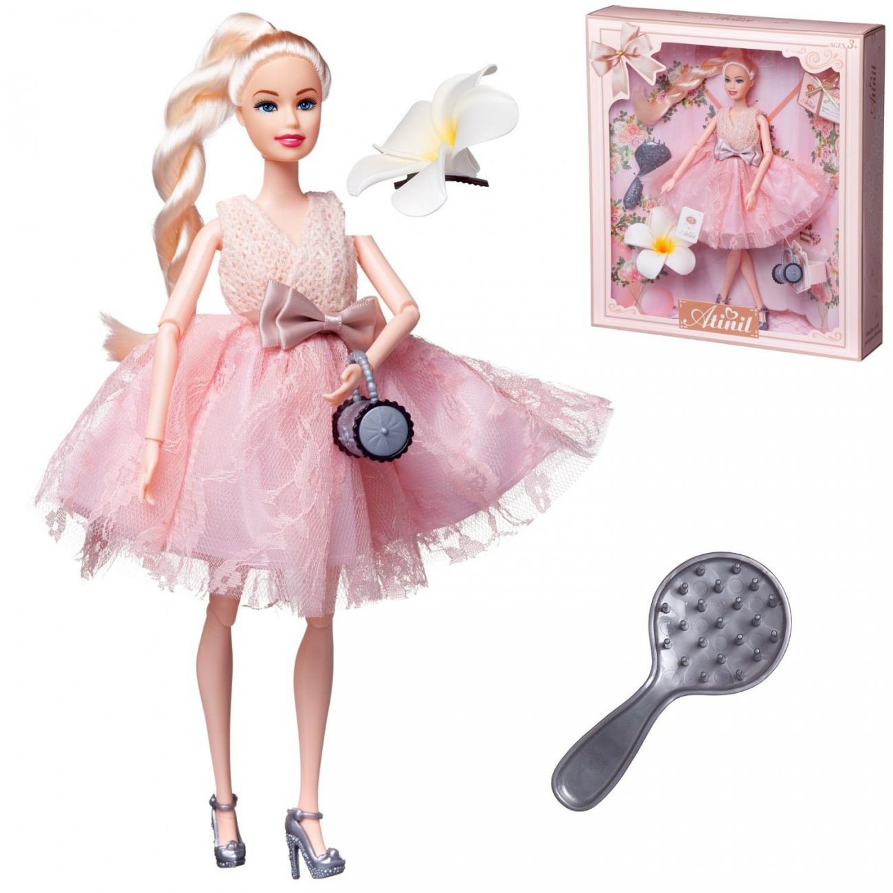 Кукла Junfa Atinil Мой розовый мир в платье с многослойной юбкой, 28см WJ-21544